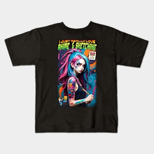 I just really love Anime & Sketching 02 Kids T-Shirt